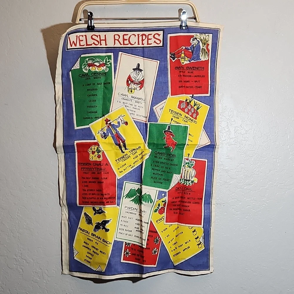 WELSH Recipes Souvenir Tea Towel